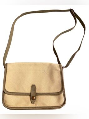👝UNIQLO Mini Beige Canvas Crossbody Bag Collaboration with Ines de la Fressange